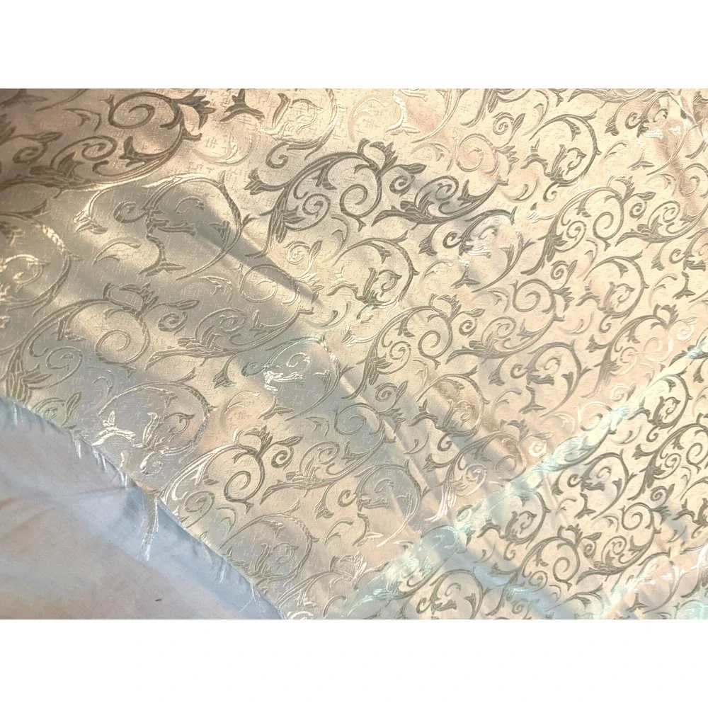 Vintage Elegant Ivory Brocade 2.4 yards Fabric High Sheen Ornate 36